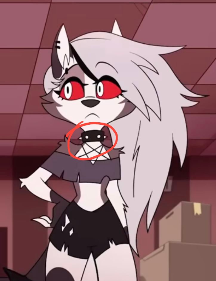 exty_cf's tweet photo. Fun fact: Loona wears Blitz’s old collar from his teenage years, just like Blitz wears his mother’s skull around his neck. 😭❤️ https://t.co/PzvMGjGcXv