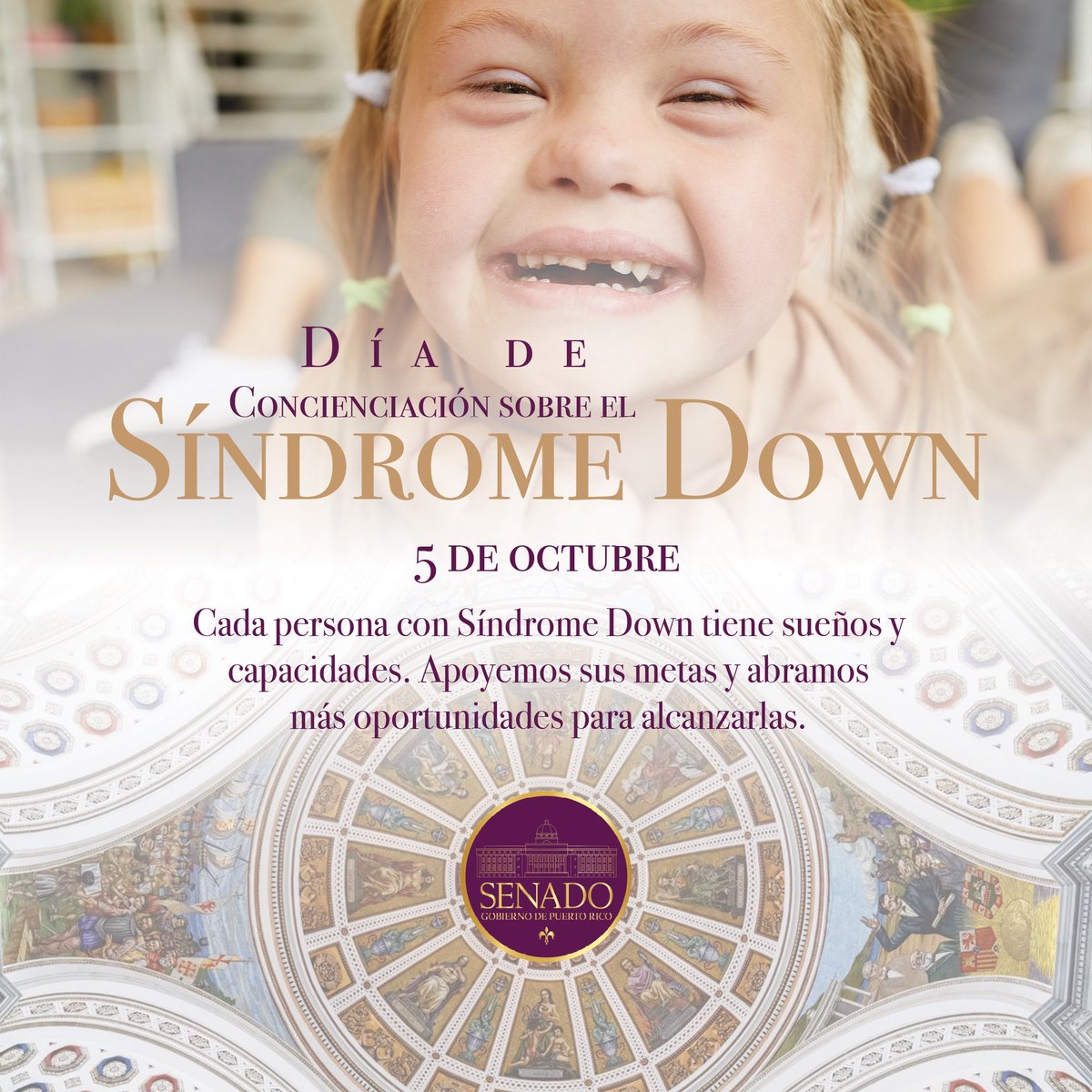 SenadoPR's tweet photo. En el Día Mundial de Concienciación sobre el Síndrome de Down, reafirmamos nuestro compromiso con una sociedad más inclusiva, justa y accesible para todos.

Continuaremos impulsando políticas públicas que promuevan igualdad de oportunidades, inclusión educativa, laboral y social. https://t.co/jmlxtHLbMP