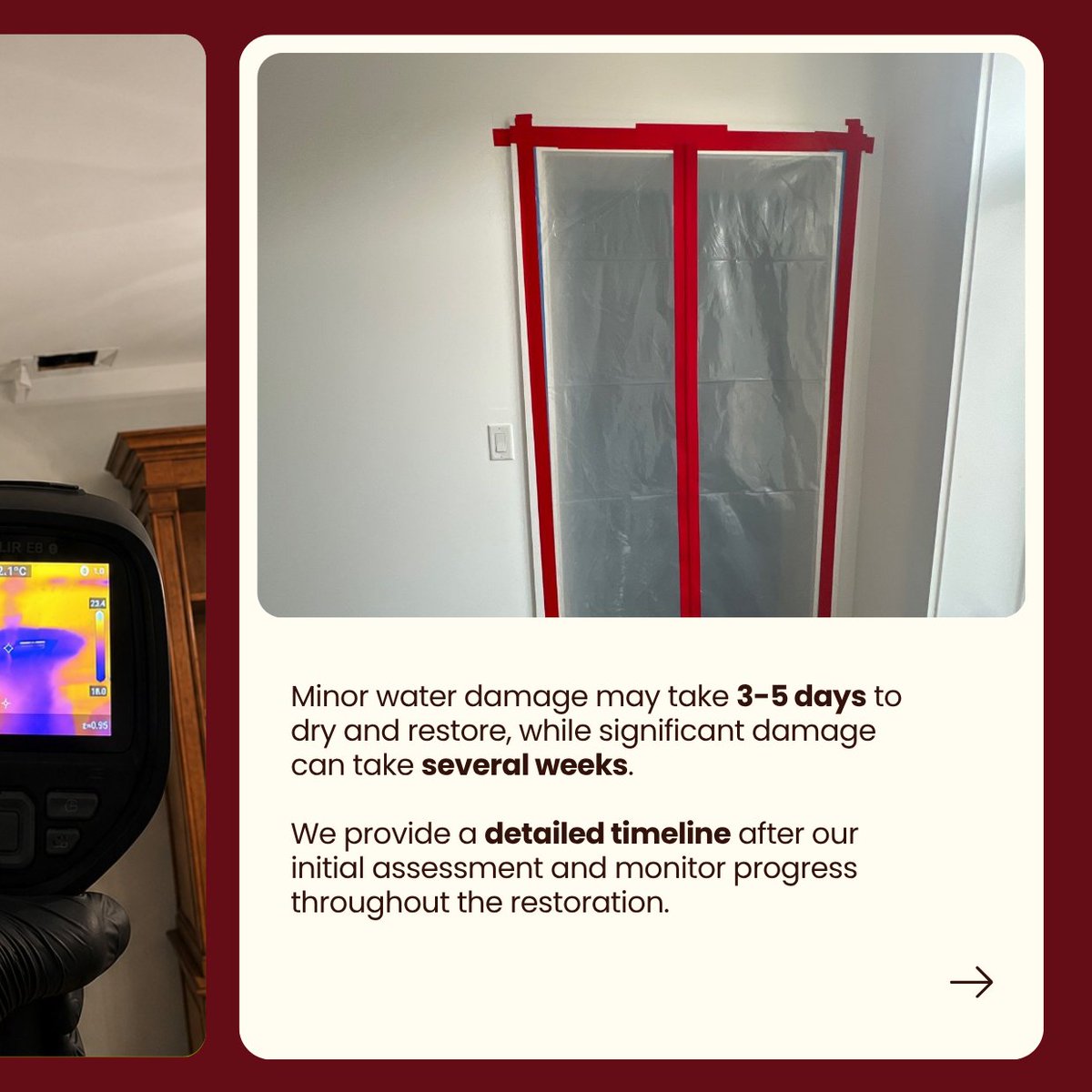 EddWaterDamage's tweet photo. How long does water damage restoration take?

The extent of the damage, affected materials, hidden moisture, and how long the water has been present can all impact the restoration process.

📞+1 (800) 736-4088
📧 info@eddwaterdamage.com
📍 Serving All of New Jersey https://t.co/D7T371JoFZ