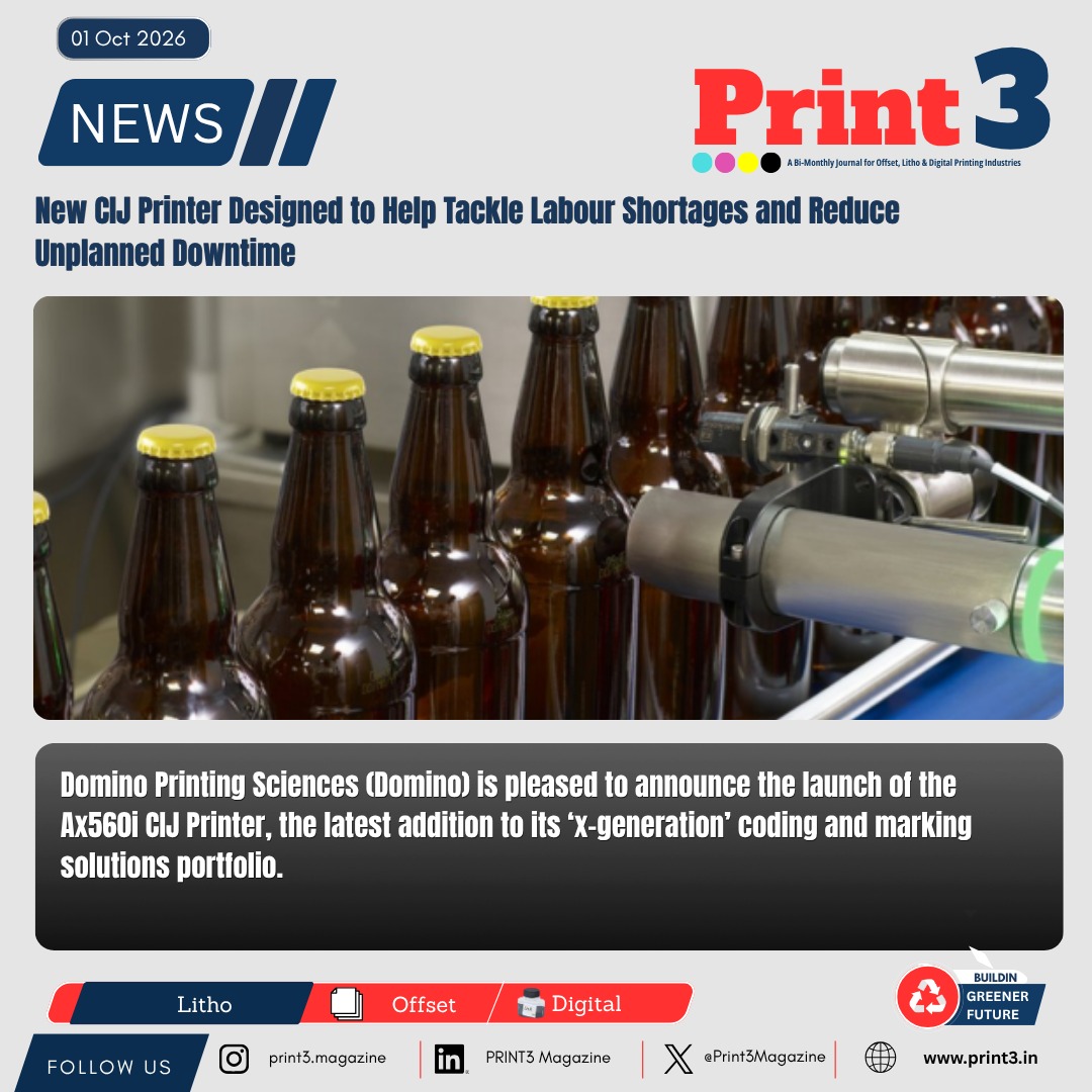 Print3Magazine's tweet photo. New CIJ Printer Designed to Help Tackle Labour Shortages and Reduce Unplanned Downtime.
https://t.co/CjMner9Ngy
#CIJPrinter #ContinuousInkjet #CIJPrinting #IndustrialPrinting #CodingAndMarking #PrintingTechnology https://t.co/86gqHNDbIl