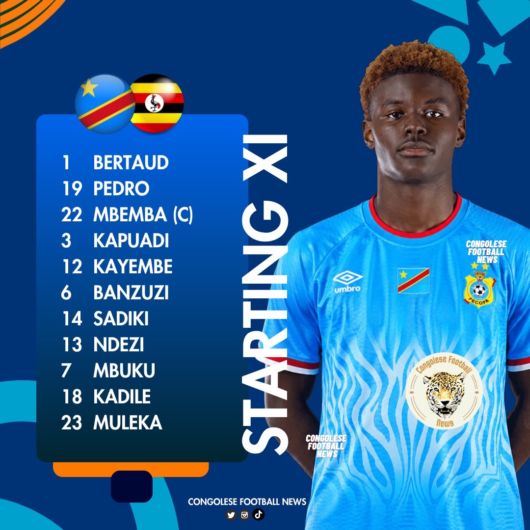 CongoleseFNews's tweet photo. 🇨🇩 RD Congo 🆚 Ouganda 🇺🇬
👤 | 11 de départ concocté par Sébastien Desabre avec la première titularisation de Kevin Pedro et Brandon Ndezi.
#RDC #CODUGA #RDCUGA #FriendlyGames https://t.co/ZbaPcKwxWD