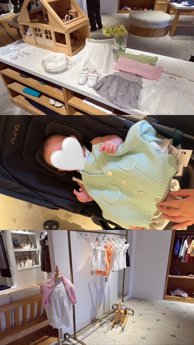 chamachama_22's tweet photo. 気になってたL’AUBE bébéのポップアップ👗✨
気になってたカーディガンを無事GET🧶ミントグリーンの色味に💚🩵女の子ママ👧の友達はワンピース👗買ってて可愛いすぎた❣️
和甘で🎃も受け取って(大移動)、プレイマットのあるジェラピケにも行けた✨大充実💯 https://t.co/yqbcc1WD8Y