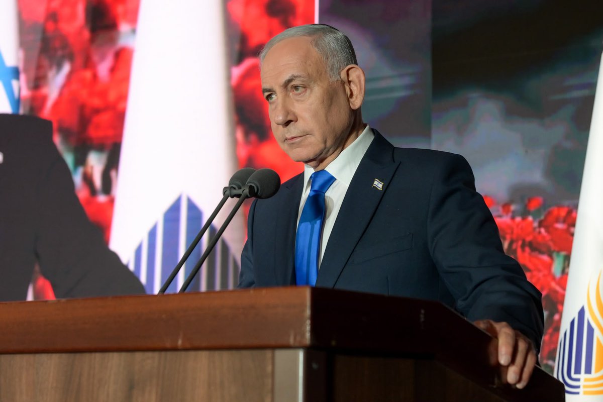 IsraeliPM's tweet photo. Prime Minister Benjamin Netanyahu’s Remarks at the State Memorial Ceremony in Memory of the IDF Soldiers and Security Forces Who Fell in the “War of Redemption” and All Those Who Have Fallen Since October 7, at Mount Herzl >>

https://t.co/f2Vs1WBDKe https://t.co/rO7JbovHA6