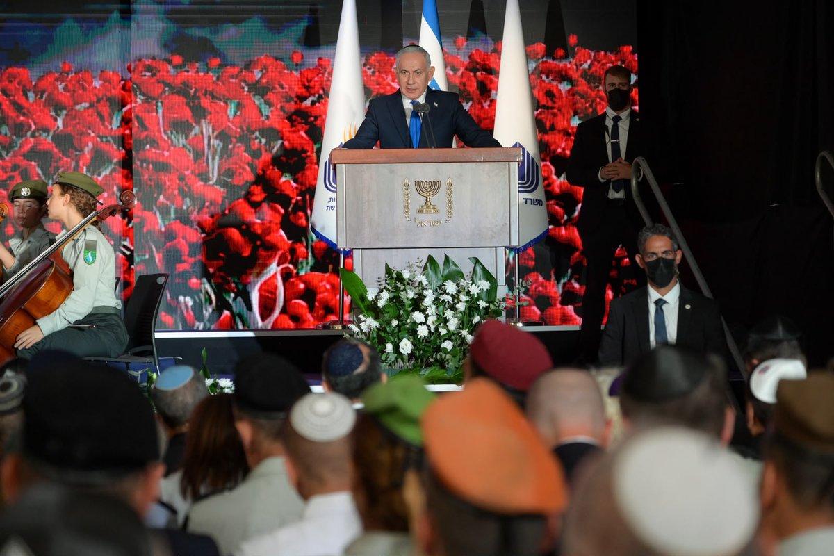 IsraeliPM's tweet photo. Prime Minister Benjamin Netanyahu’s Remarks at the State Memorial Ceremony in Memory of the IDF Soldiers and Security Forces Who Fell in the “War of Redemption” and All Those Who Have Fallen Since October 7, at Mount Herzl >>

https://t.co/f2Vs1WBDKe https://t.co/rO7JbovHA6