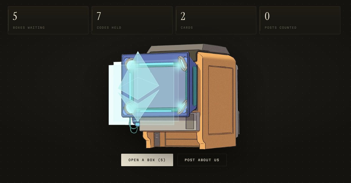 torpornet's tweet photo. the machine gives you a code. 
scan it and find out what you got.

 https://t.co/V9GRNNNlaQ https://t.co/CYvjZLvb6G