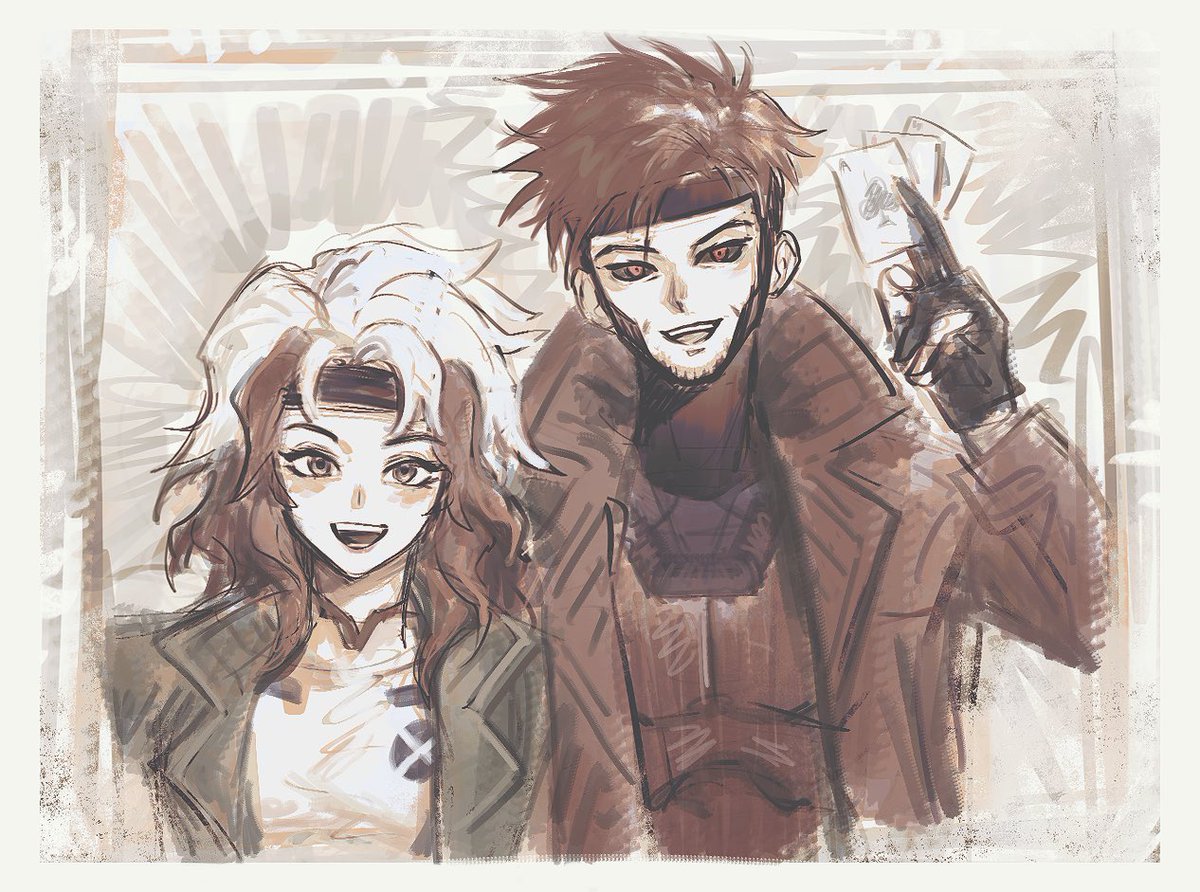aprilaiv's tweet photo. ローグ　ガンビット
#xmen #Rogue #Gambit https://t.co/kAQlUsh59W