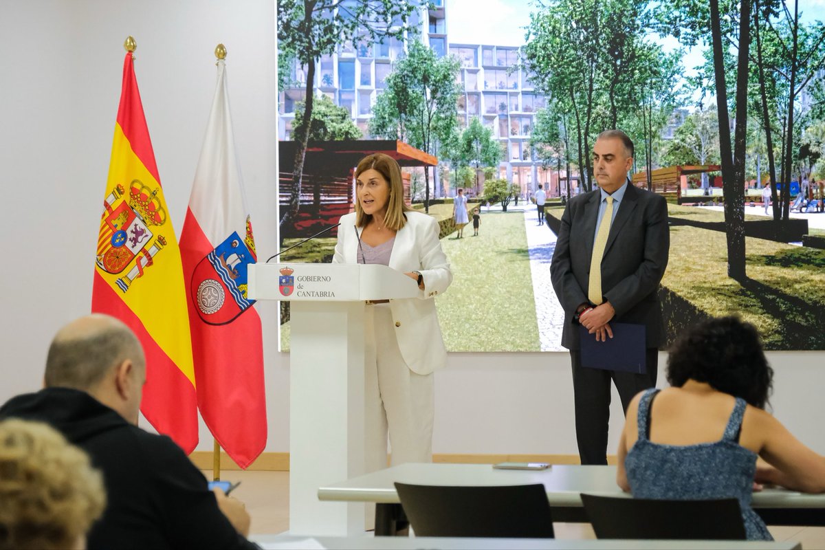 cantabriaes's tweet photo. 🔴 .@mjburuaga destaca que 'Bosques de Santander' será el primer gran parque de vivienda protegida de Cantabria y anuncia que incluirá la Ciudad de la Justicia 👉  https://t.co/vi5rVrZYdA https://t.co/TD0xwhc4Y4