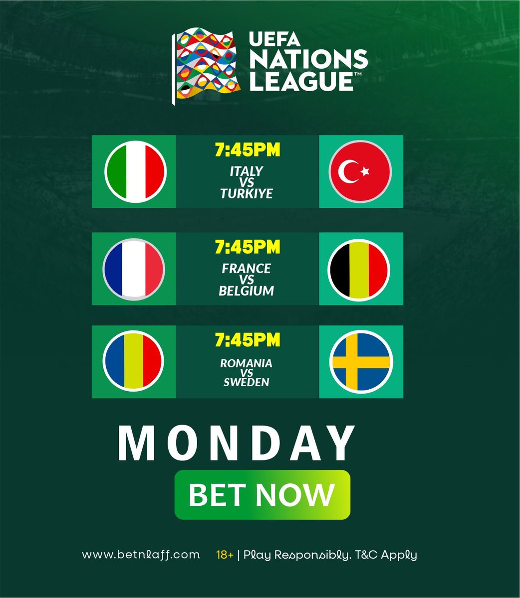 betnlaff's tweet photo. France will face another tough test tonight as they face Belgium in the UEFA Nations League. 

Who will win the match tonight? 

#betnlaff #laughsmallwinbig https://t.co/dIt4wjp4wr