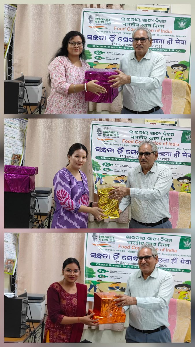 FCIBalasore's tweet photo. Swachhata Hi Seva 2026 – Closing Ceremony ✨

The closing ceremony was marked by felicitation of our dedicated Safai Workers, whose tireless efforts keep our surroundings clean and healthy, along with prize distribution to the winners of the Swachhata competitions. 🏆 https://t.co/1Zqfy2Zxsf