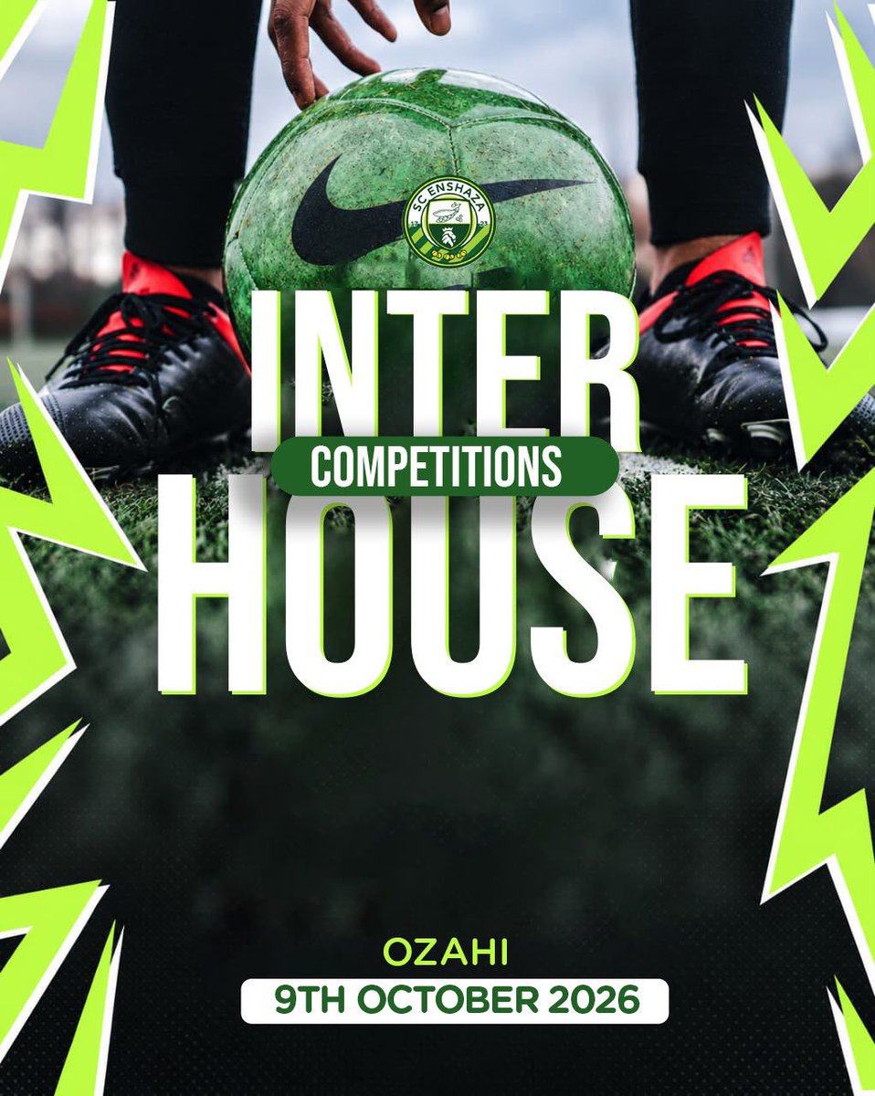sc_enshaza's tweet photo. The Inter-House Competitions are back, and the battle is officially on! ⚔️

Nine houses will step up, but only one will walk away with the bragging rights. Who’s ready to defend their colours and make their house proud?

📍 Ozahi .
| 📅 9th October 2026. https://t.co/beAvW8WYdK