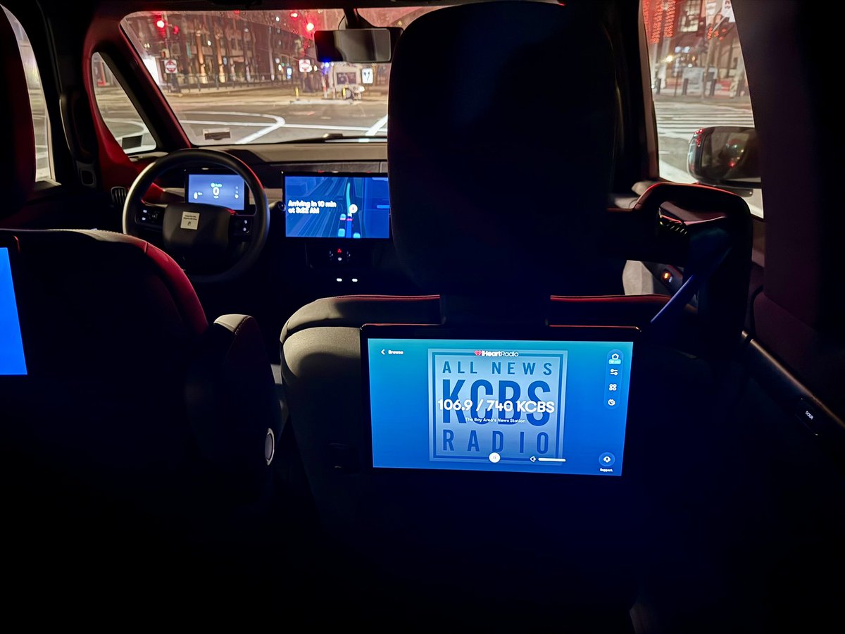 SteveScottNEWS's tweet photo. The first thing I do when I hop into my Waymo every morning is change the radio to @KCBSRadio! 😆

I’ll have the KCBS Morning Newswatch until 10am PT. Thanks for listening! https://t.co/BE3LHQFwT4