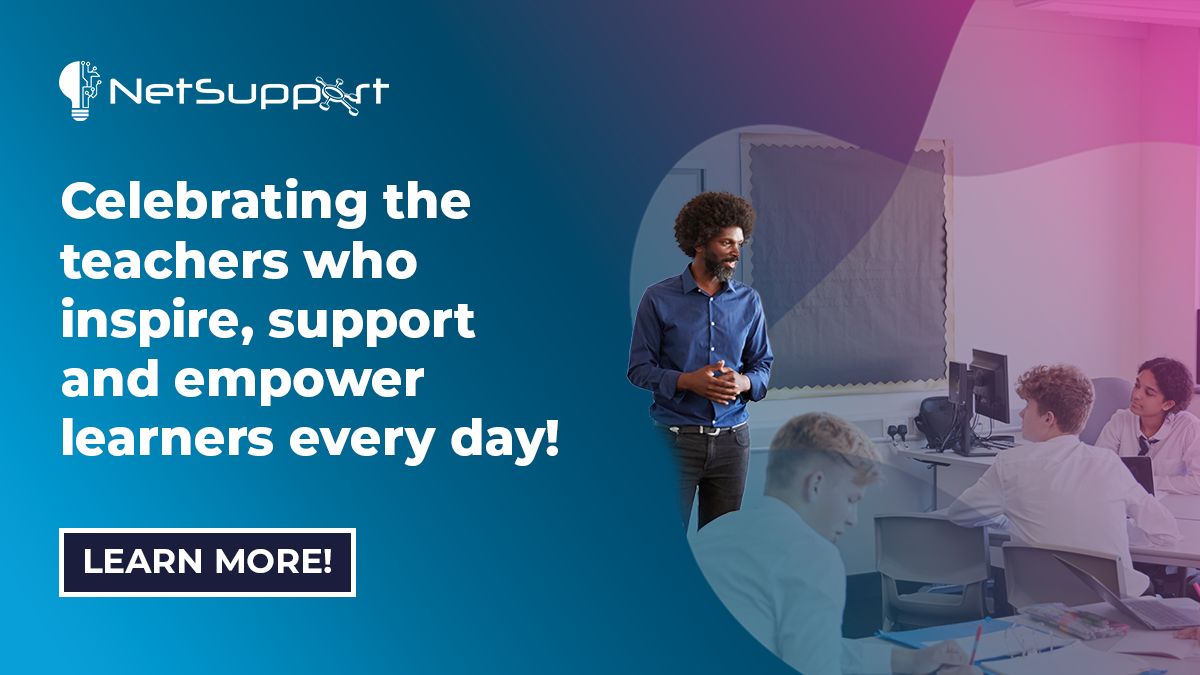 NetSupportGroup's tweet photo. Today we celebrate the extraordinary educators who spark curiosity, champion every learner and shape the future – one lesson at a time. 🍎

This #WorldTeachersDay, NetSupport stands with teachers everywhere. We recognise the dedication, innovation and care you bring to classrooms every single day.

Thank you for making a difference! 

#ThankATeacher #EdTech