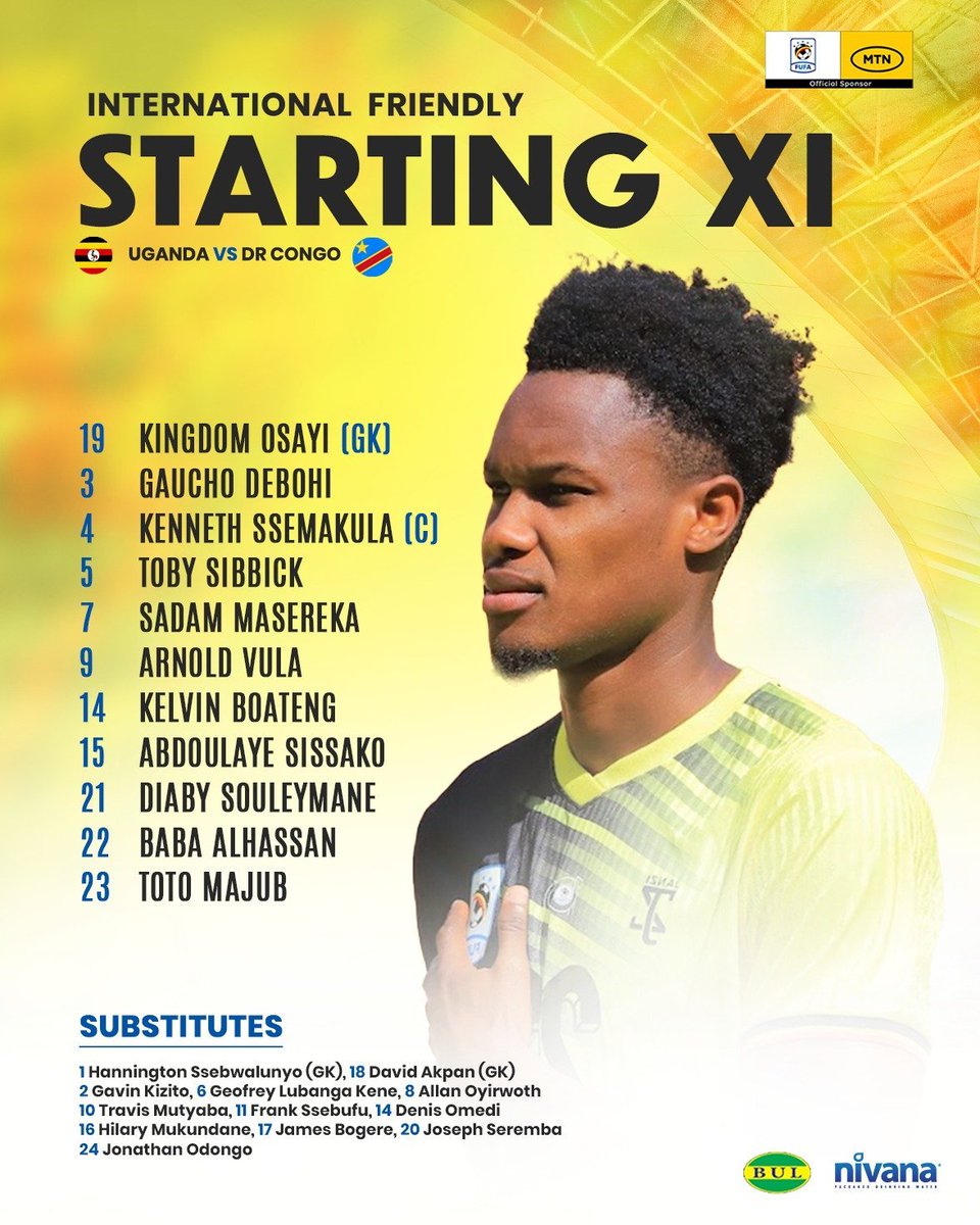AgabaDankamu256's tweet photo. Paul Put names the starting lineup against Congo 🇨🇩 for today's friendly match https://t.co/1tUNRXhsa4