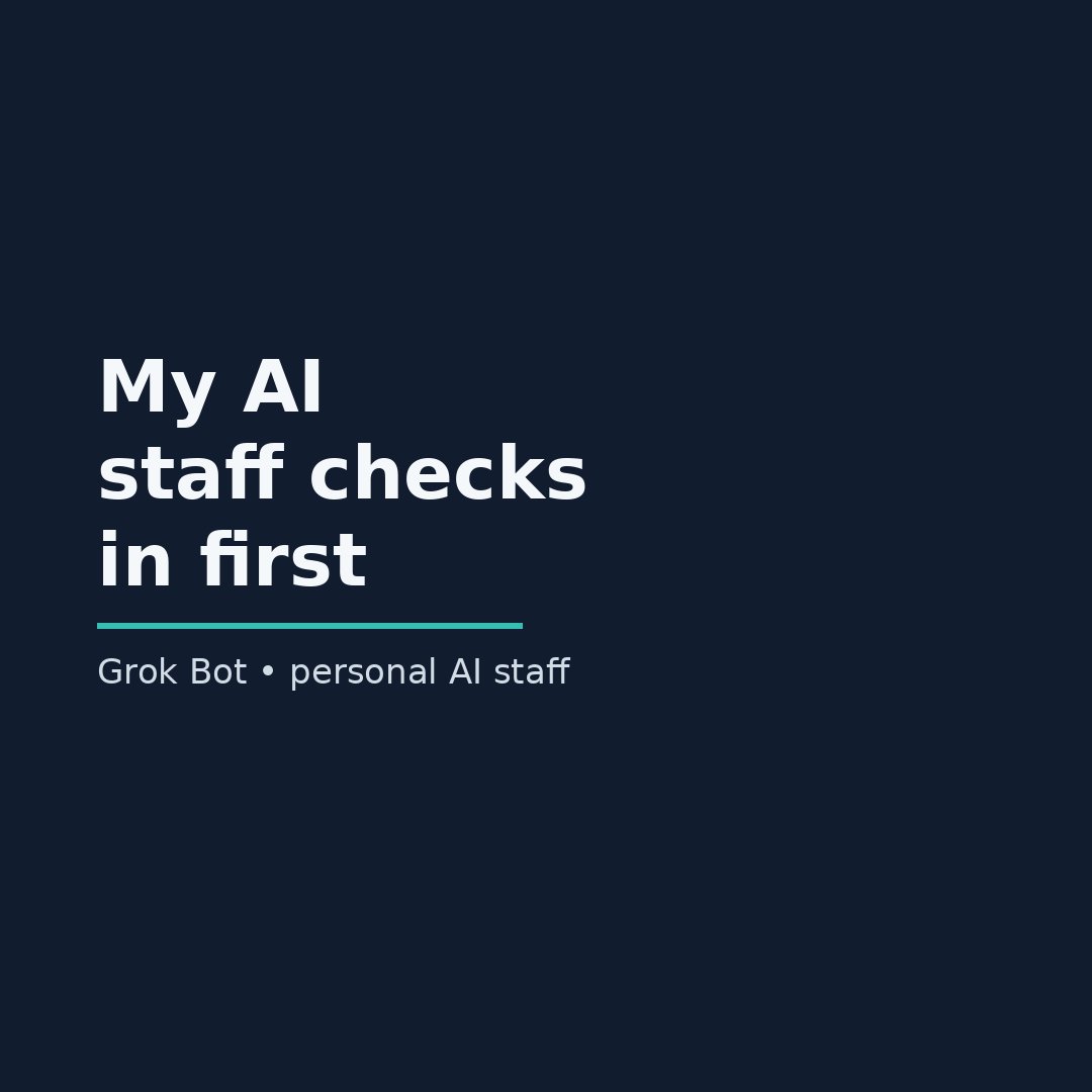 RevvedUpVeteran's tweet photo. Grok Bot now offers help before I ask. That is how my JARVIS staff already works. Drafts first. My OK before anything posts. #GrokBot #AI
https://t.co/09ZqhoAhVO https://t.co/qQp8fB2Eij