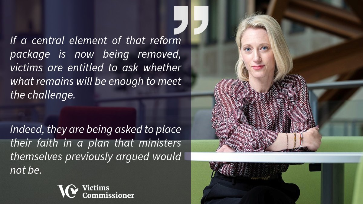 VictimsComm's tweet photo. The Government has announced major changes to its court reform programme.

Ministers insist the remaining reforms will still deliver the transformation needed to meaningfully tackle court delays.

The question now is whether they are right.

My statement: https://t.co/hYnTZi6r6z https://t.co/WSI8YmPBW9