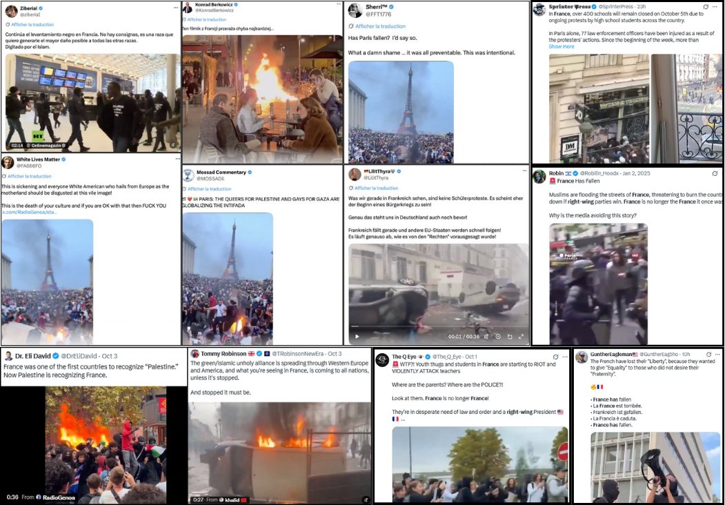 YourAnonCentral's tweet photo. Israeli, US and Russian disinformation networks are working together to spread and amplify chaos in France in order to manipulate and influence the French election. This is the same network that spread disinformation and chaos in Ceuta, Spain, and Alberta separatism in Canada. https://t.co/jKMYZwSc83