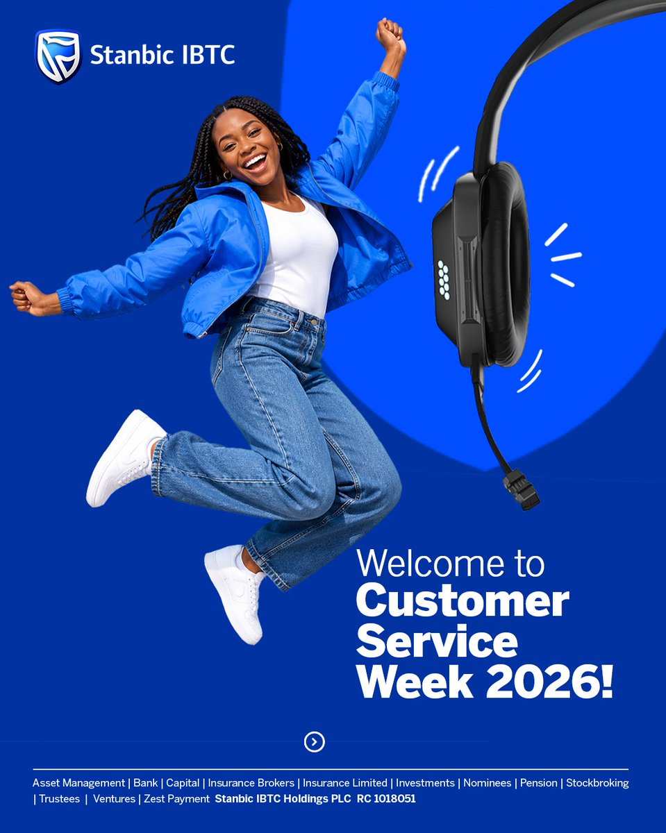 StanbicIBTC's tweet photo. Dear customer, thank you for choosing and trusting us. Our customer service teams, thank you for the dedication, patience and commitment you bring every day. 

This Customer Service Week, we celebrate the people who make every interaction count. 

#TheExtraMile 
#StanbicIBTC💙​​
#CustomerExperience