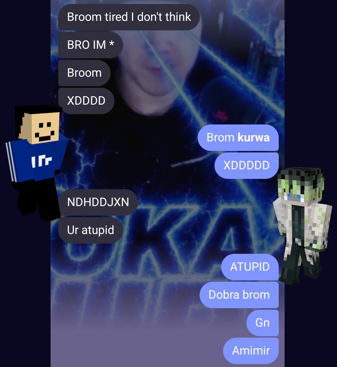 NaczosyNacho's tweet photo. Jakieś rozmowy moje i @FancyWine97 jako postacie z qsmp XDDDD
#qsmp2 https://t.co/5bBRK00QIf
