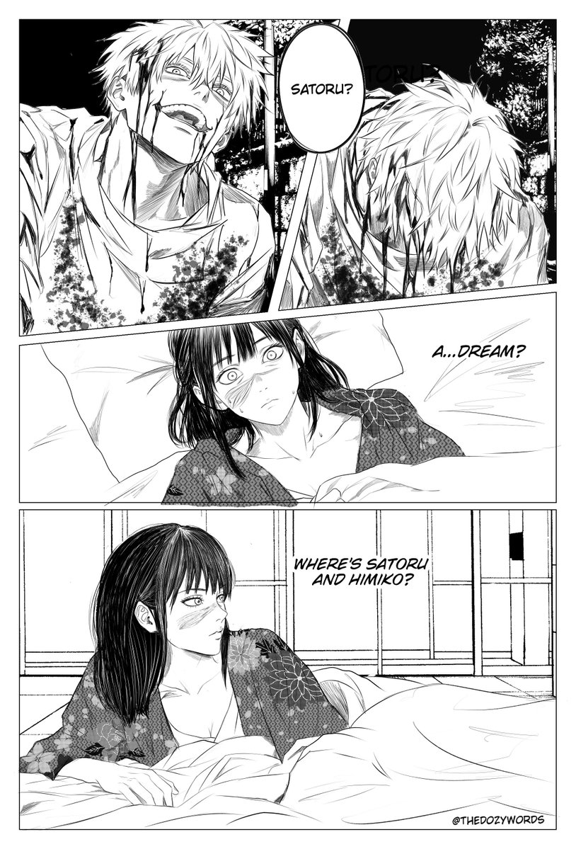 thedozywords's tweet photo. "Gojo may have managed to keep his humanity out of love for Utahime, but it might just be his love for his daughter that shattered it once and for all." - Indigo Dream

See the next two pages here: https://t.co/wKbRpkic1D

#gojohime #satohime #gouta #gojo #utahime #jjk https://t.co/pNcSal4zgj