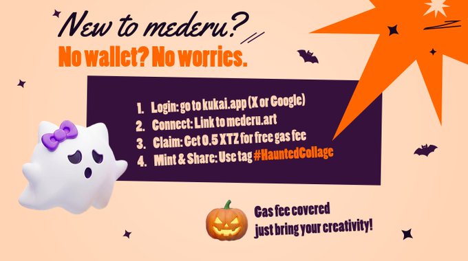 guruguruhyena's tweet photo. 👻How to join:
- create your own brush ( Artist Pass required ) or use brushes made by the community
- choose your materials and make your collage
- use the tag #HauntedCollage
- mint on @mederu_art
Tag your spooky friends, spread the word❣️
moreinfo 👉 https://t.co/MIVvUoSPiA
#tezosCPR