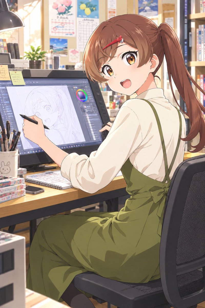 yacccchiy's tweet photo. 笑顔のたえない職場です  より
間  瑞希ちゃん（はーさん）
えがたえで一番好きなキャラ。
SFW anime-style illustration 
#AIart 
#AIイラスト 
#笑顔のたえない職場です 
#間瑞希 
#二次創作 https://t.co/9feBsoJEmQ