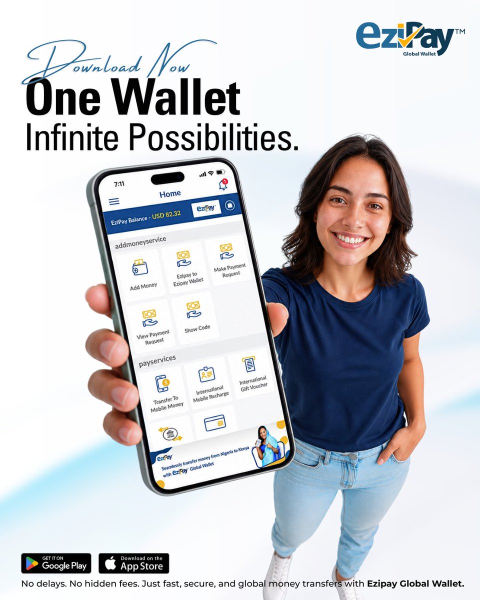 EziPayGlobal's tweet photo. ONE WALLET. INFINITE POSSIBILITIES.
With #EziPayGlobalWallet, manage your #digitalmoney, make payments, #transferfunds, and stay connected #acrossborders—all in one place.
Read more at https://t.co/uobaaaEnxM https://t.co/KOgQBqfktu https://t.co/s7Z02jV96N