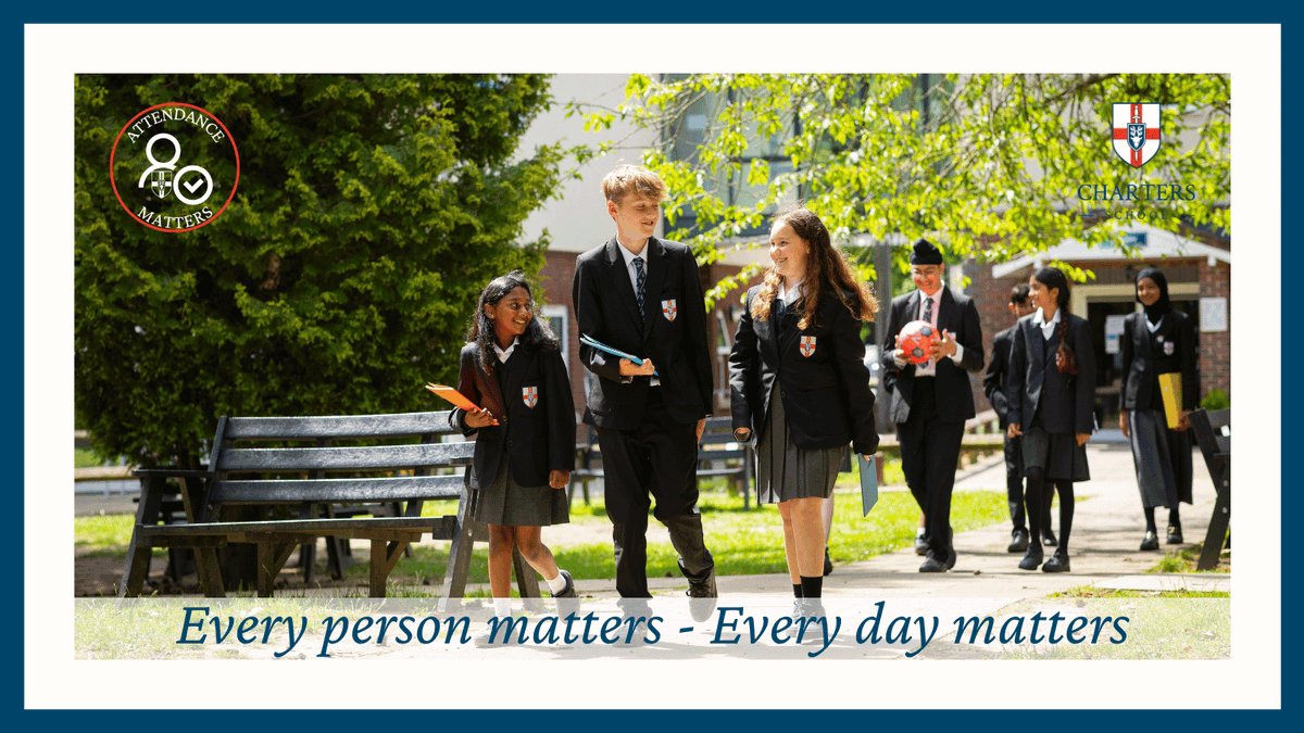 ChartersSchool's tweet photo. We are the Charters family🏠 Every person matters. 👥 Every presence matters. ✨ Every day together matters. 🗓️ Thank you for showing up for yourself, for each other and for the #thechartersfamily🤝 
Enjoy the half term — you've earned it! 🎉
#hereforeachother #AttendanceMatters https://t.co/n8mqnTX4YR