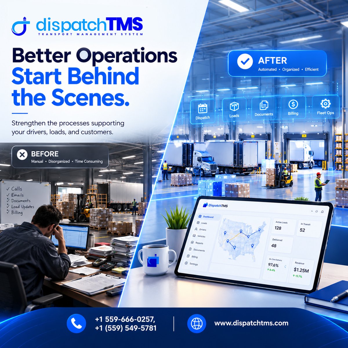 dispatchtms's tweet photo. A stronger fleet starts with stronger processes. DispatchTMS helps bring dispatch, loads, documents, billing, and fleet operations together. Move your business forward with DispatchTMS.
📞 +1 559-666-0257 | +1 (559) 549-5781
🌐 https://t.co/0GRmJ9rOri https://t.co/cTnAap1vsD