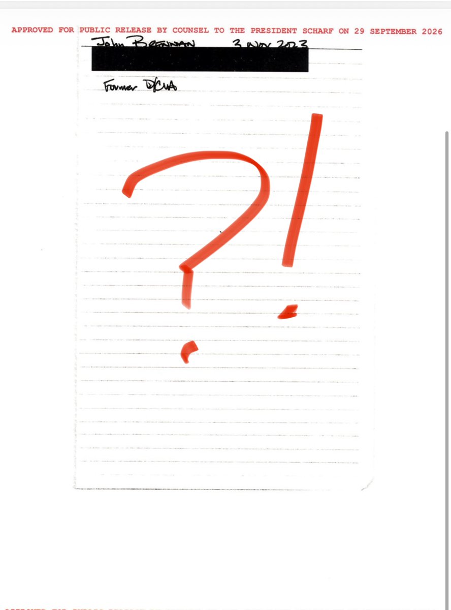 C__Herridge's tweet photo. DECLASSIFIED RECORDS: Brennan/Jack Smith Connection

Meeting CIA HQ:  FBI notes are blank

- November 2023 Former CIA Director John Brennan meets with special counsel staff, FBI agents 

"..purpose of the meeting was to discuss expert testimony to National Defense Information in the forthcoming trial..."

Was Brennan being prepped as potential "expert witness" in Trump classified documents case?

Former Senior FBI Agents: "Looks like an intel OP not a law enforcement probe...made the FBI notes disappear”

At Least Three Potential Scenarios:

- FBI agents took no notes,  violating long standing Bureau procedures
- FBI agents took notes which were intentionally withheld so 'Brennan conversation' was not discoverable for President Trump's lawyers
- FBI agents' original notes were "electronically buried" in a restricted file 

NOTE:  The FBI EC or Electronic Communication documents the 2023 Brennan meeting at CIA HQ

“The original agent notes will be maintained in the attached 1A.”

MISSING LINK: There should be a summary of the meeting/discussion known as an FBI 302

Brennan has consistently defended his actions in court and in front of Congress.

Declassified records via @WhiteHouse  transparency task force