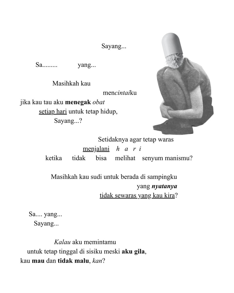 wherehandsmeet's tweet photo. Sayang, Sayang. Aku gila dan ingin dicinta. Bisa, kah? https://t.co/XbgyEwNKhR