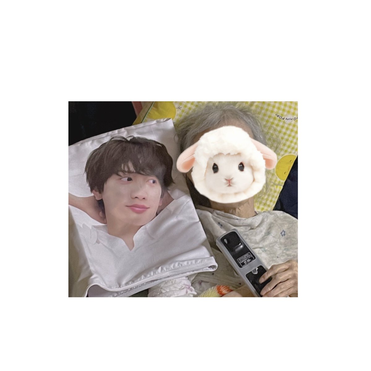 myprince_jo's tweet photo. 祖母（85）は寝たき��生活で認知症も進行…
丈くんが大好きでTVとかSNSとか写真見せてあげると目をキラキラさせて嬉しそうに笑ってお喋りして同担トークで盛り上がれる推しの存在は偉大です感謝だよ😭🩵
藤原丈一郎さん！あなたのお陰でバァバも長生き頑張ってるよ✊🏻枕カバーと添い寝がお気に入り♩💤 https://t.co/s77YaHbUfY