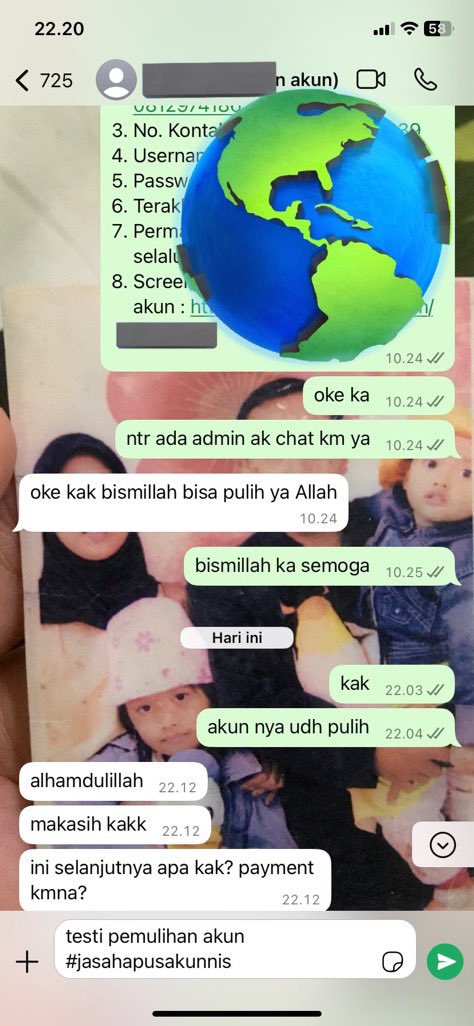 buuas_'s tweet photo. jasa pemulihan akun
jasa balikin dan jasa pulihkan akun lupa password, jasa sadap wa, jasa hack akun, jasa hapus akun, jasa lacak lokasi orang, jasa pulihkan chat wa, jasa lacak hp hilang by no hp atau imei❗️

email,tiktok,telegram, twitter, line, instagram❗️

order by wa di bio https://t.co/lgA4cjeebR