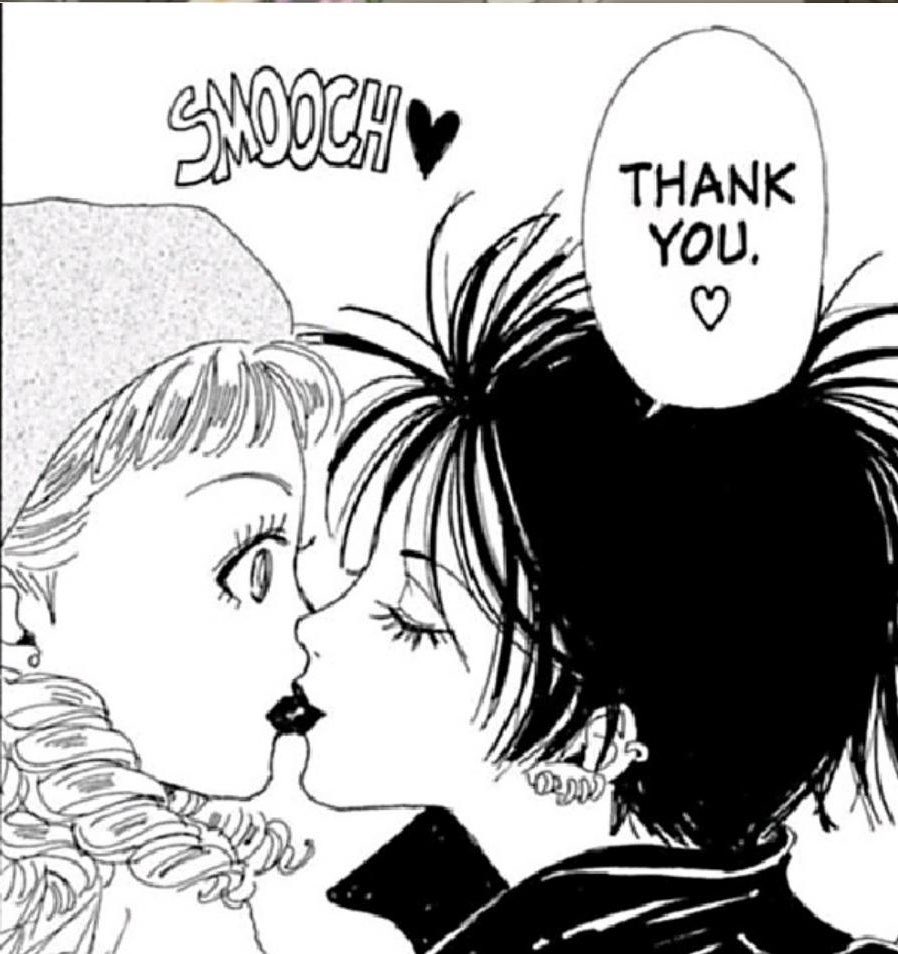 nanahachikiss's tweet photo. ai yazawa had some sort of thing making nana all kissy with girls. i am never falling for the straight nana osaki propaganda girl u are not fooling nobody https://t.co/CM7MnIcucB