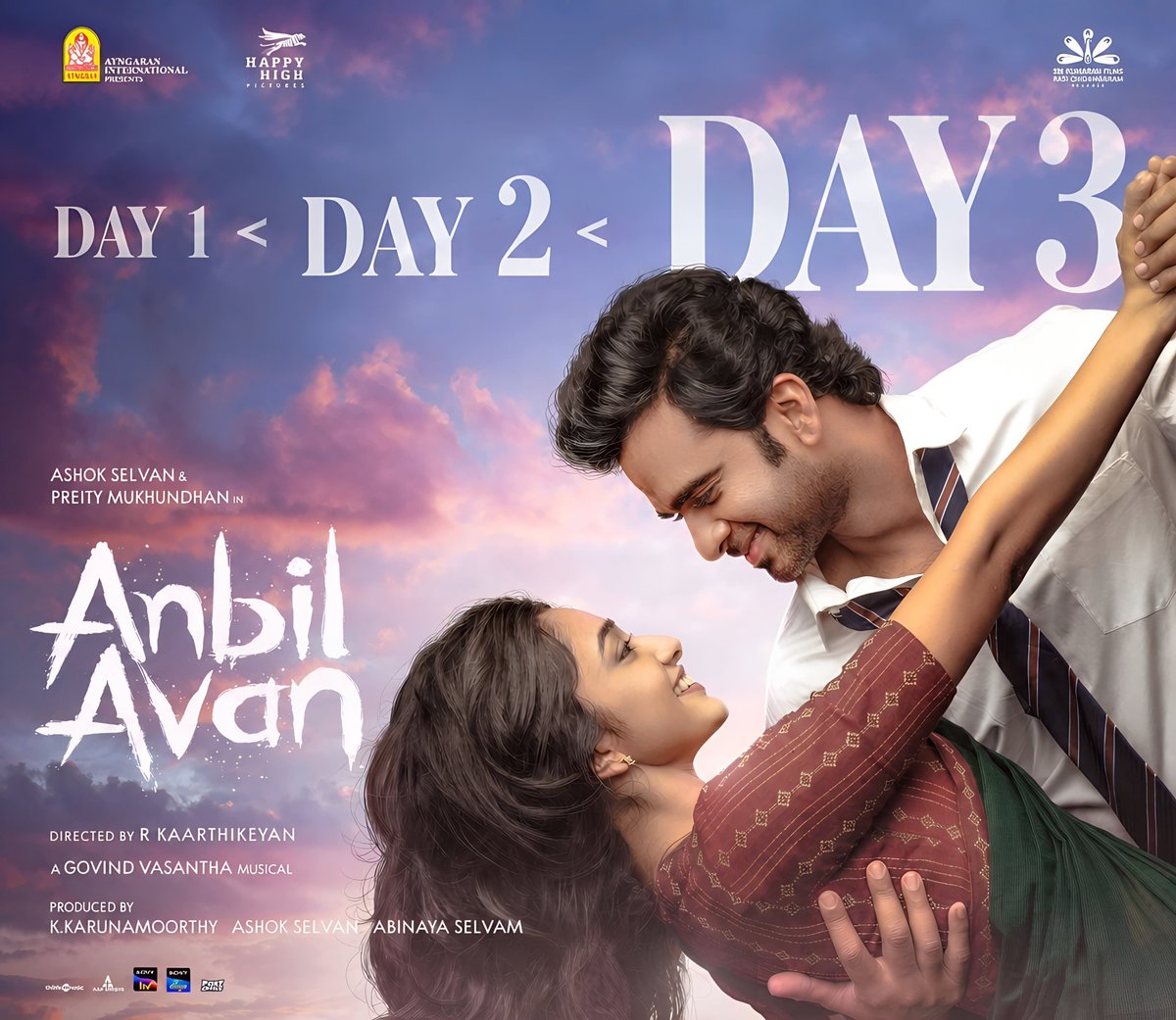 KollywoodCinima's tweet photo. 📈 Day 1 < Day 2 < Day 3
❤️ #AnbilAvan love keeps growing
🔥 Bigger with each passing day
💥 Box office trend rises
🎬 @AshokSelvan shines in big time
❤️ @PreityMukundan wins hearts
🌟 Romantic entertainer gaining momentum
🚀 Upward trend continues
🎟️ #AnbilAvanInCinemasNow

@Ayngaran_offl @abinaya_selvam @kav_pandian @proyuvraaj