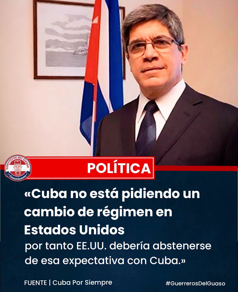 AmatMoro's tweet photo. 🇺🇸🇨🇺 | En una entrevista con Bloomberg Podcast, el viceministro de Relaciones Exteriores de Cuba, Carlos Fernández de Cossío, confirmó que la isla y Estados Unidos mantienen comunicaciones y se han reunido «de vez en cuando», aunque precisó que «no vemos progreso» .
#CubaVencerá https://t.co/WKqlec9yVD