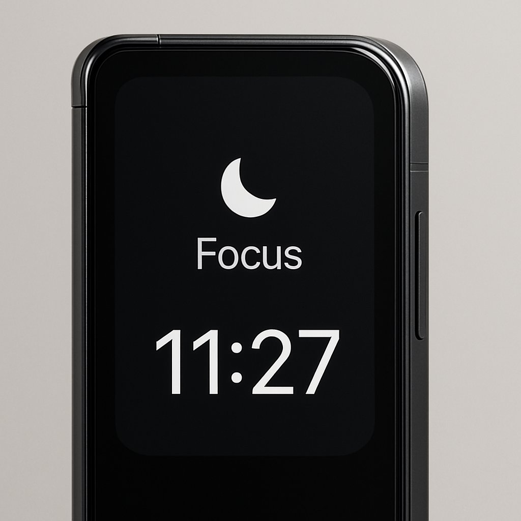 dailytechonx's tweet photo. Fresh UI tweak: the iPhone Duo’s lock screen Focus Mode is slimming down—no more text labels, just icons. Icon moves above the clock when unlocked, and the button could become a one-tap toggle. Perfect fit for its small outer screen in iOS 27 beta.

#iPhoneDuo #iOS27 #FocusMode #UI #Apple #UX

https://t.co/iKruBdZgWL