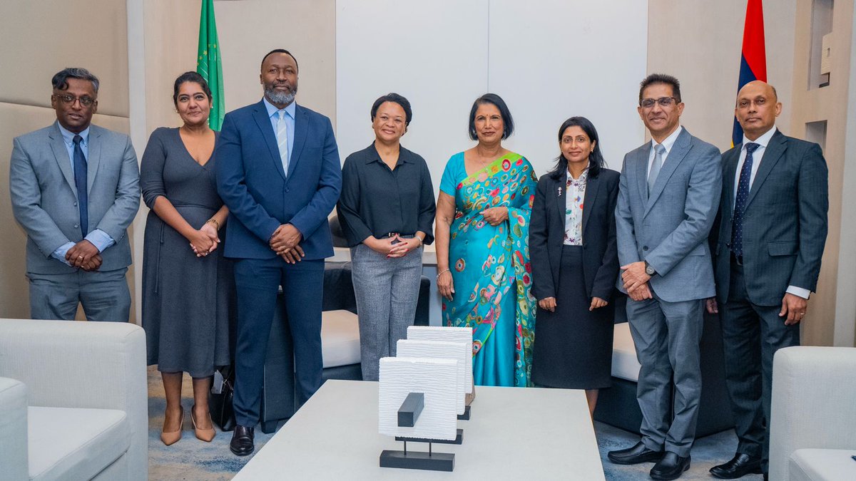 APRM_MarieRose's tweet photo. Such a pleasure to be back in Mauritius and to reconnect with my sister, Hon. Jyoti Jeetun, Minister of Financial Services and Economic Planning, ahead of the Annual African Credit Ratings Conference.

We discussed the highly anticipated launch of the African Credit Rating Agency (AfCRA) on 7 October, a historic milestone for Africa’s financial architecture.

I also commended the Honourable Minister and expressed my sincere appreciation to the Government and people of Mauritius for their gracious hospitality and continued support as we prepare for this important moment.
Africa’s time is now.
#AfCRA #AfricanCreditRatings