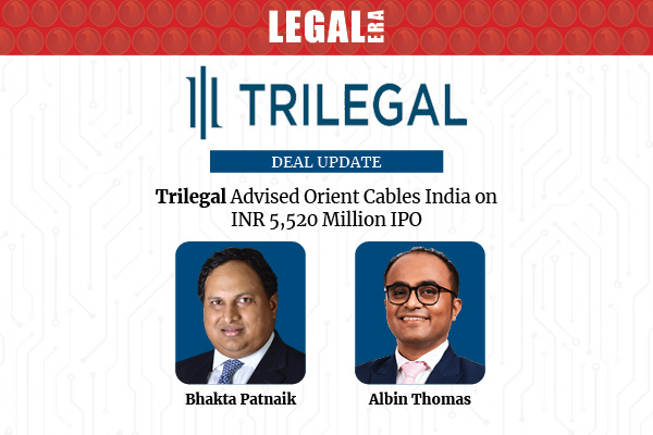 LegalEraGlobal's tweet photo. Trilegal Advised Orient Cables India On INR 5,520 Million IPO
Link to read full News : https://t.co/7zxhqPC2Kx
#LegalEra #LegalNews #Trilegal #OrientCables #IPO #InitialPublicOffering #INR5520Million #CapitalMarkets #Fundraising #IIFLCapital #JMFinancial #NetworkingCables https://t.co/SsGdwQf9Aj