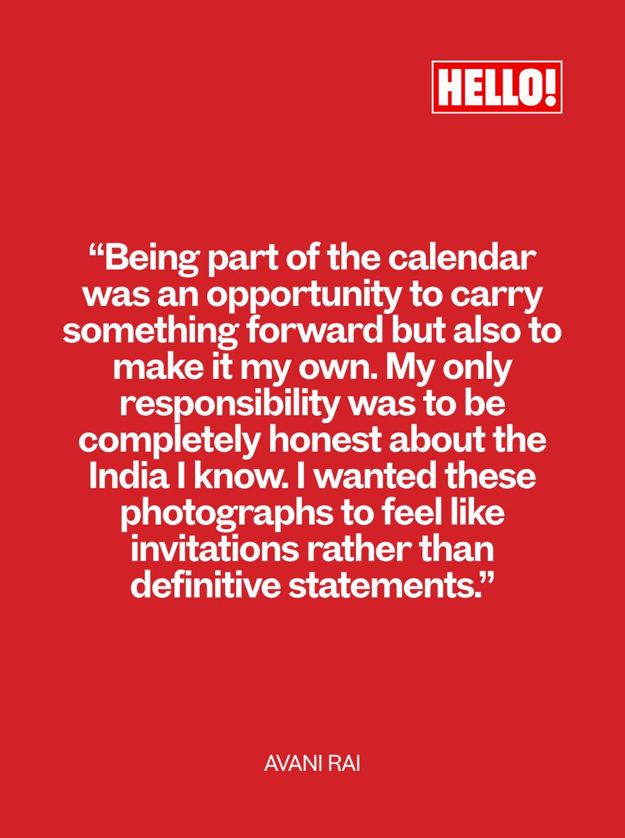 HELLOmagIndia's tweet photo. #AvaniRai reimagines India through her own lens for the 2027 #PirelliCalendar, moving beyond familiar postcard imagery. She opens up about legacy, identity &amp; finding her own visual language: https://t.co/uRosCdzTvA #HELLOIndia #HELLOMagazine #PirelliCalendar2027 @PirelliUSA https://t.co/6PZTsnfqdt