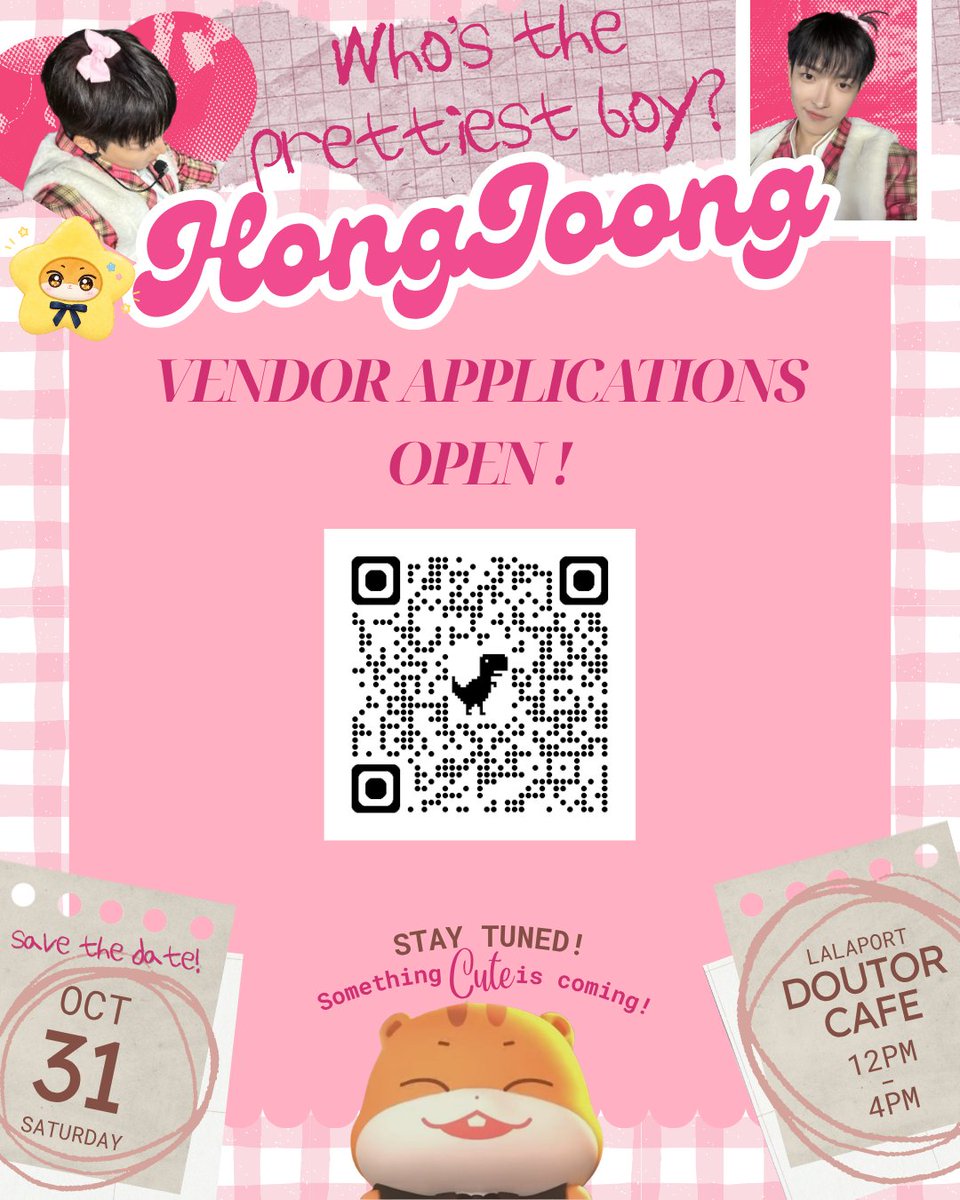 seollieda1117's tweet photo. HJ CSE vendor applications are now open! ❤️
If you’d like to join us as a vendor, fill in the form below ♡
📝 Application deadline: 10 Oct
🔗 https://t.co/7ud2ggGt3t
#PrettyBoyHJ https://t.co/okV4OzylRH