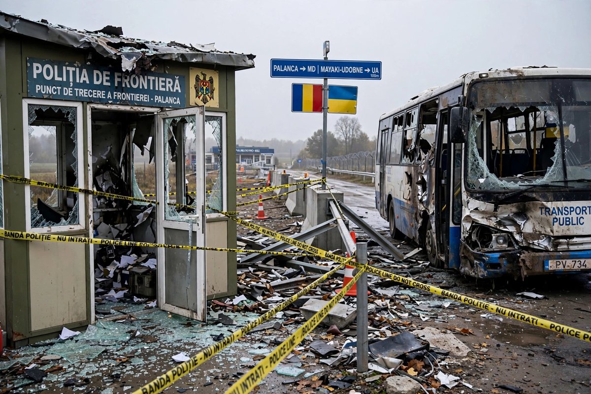 OchiulChi0's tweet photo. 🚨 BREAKING: Explozie puternică la vama Palanca-Maiaki-Udobnoe.

Bilanț provizoriu: 2 morți și 2 răniți grav transportați la spital. Trafic blocat, zona securizată de Poliția de Frontieră. 

Revenim cu detalii oficiale. #Palanca #Moldova #BreakingNews https://t.co/eb8gRx8FFk