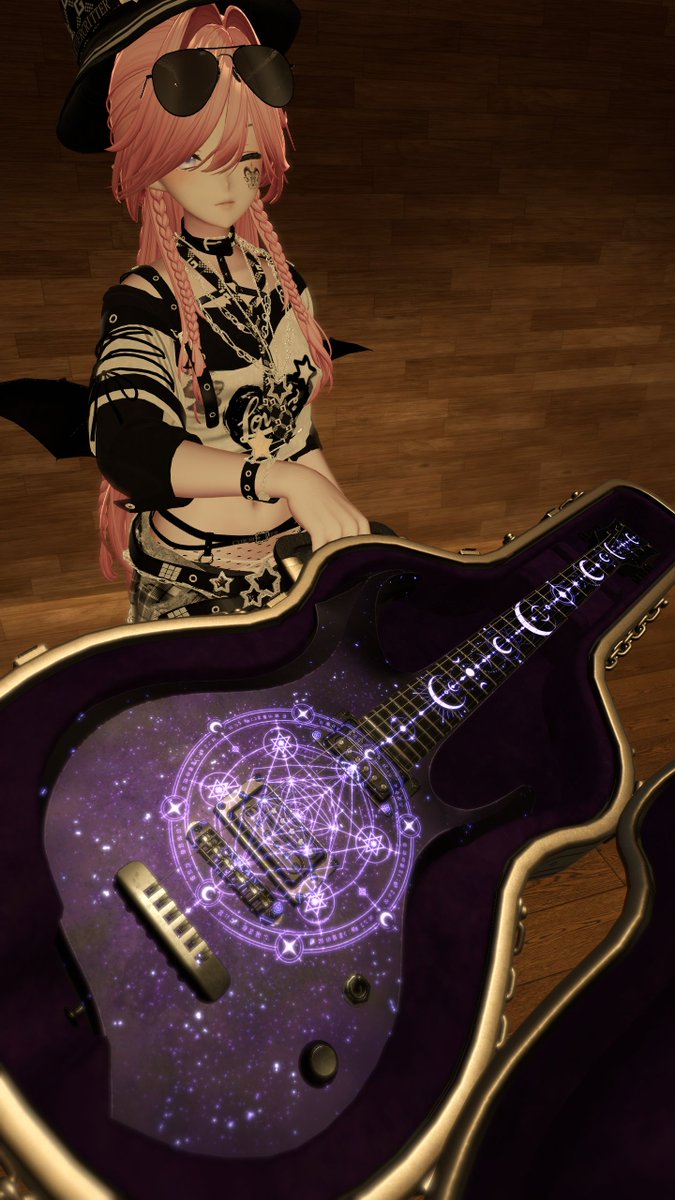 Seaasupara75909's tweet photo. ギターケースは後ろに背負った状態、手に持った状態、開いたものを持った状態を切り替えられます😎
また、ギターを弾くとき等のためにケースの表示をオフにもできます！
ケースに収まったギターを見るとワクワクしますね👀✨

#PR #月冴工房 #EclipseResonance https://t.co/75iaFlGsD8