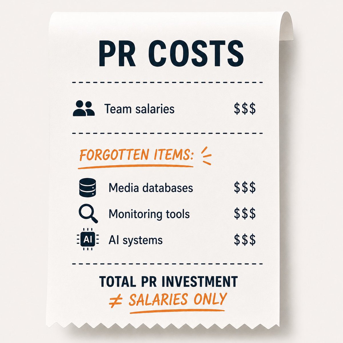 aleksbagrov's tweet photo. "Earned" media isn't free.

Databases: $5–10K/year. Monitoring and analytics: $300–800/month. Fixed costs, whether your pitches land or not.

What's the most expensive tool in your PR stack you'd never give up?

#PR #EarnedMedia https://t.co/wFKdUUy7JK