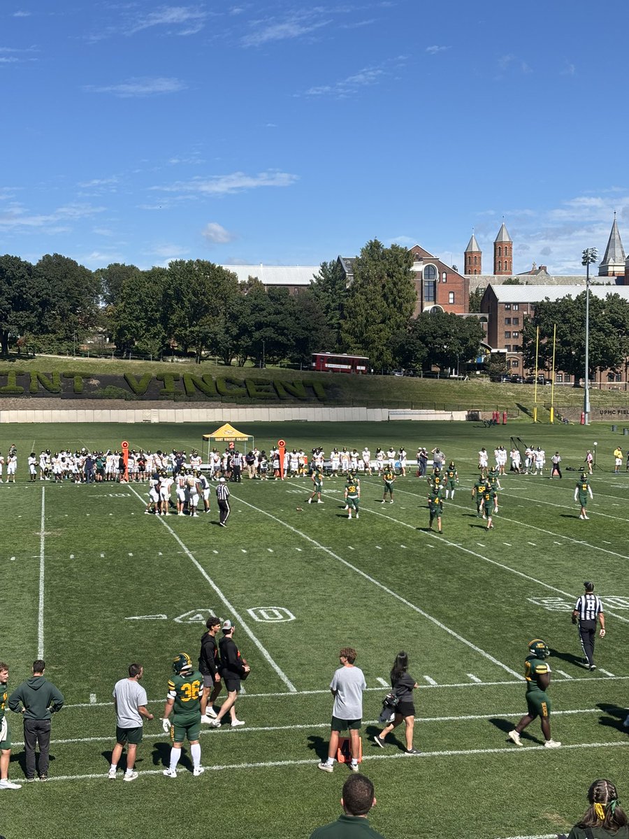BlakeTarletonJr's tweet photo. Great game day visit at St. Vincent! Loved meeting the coaches, seeing the facilities, and feeling the energy around the program. Grateful for the opportunity! 
@Coach_ZShaw @CoachCGoff @linganorefb @Coach_Dixon_LHS @Coach_Clancy @lancercat7078 @HawgPerformance @Holliday4life1 https://t.co/GmMJVxOh6D