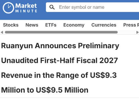 twsockwell's tweet photo. $9.3M-$9.5M in just 6 months 

$RYET now expects preliminary H1 FY2027 revenue above the company’s entire FY2026 revenue of $7.48M.

A year earlier, the same half was only about $0.37M.
That’s a major change in scale https://t.co/TJGkRBCVrL