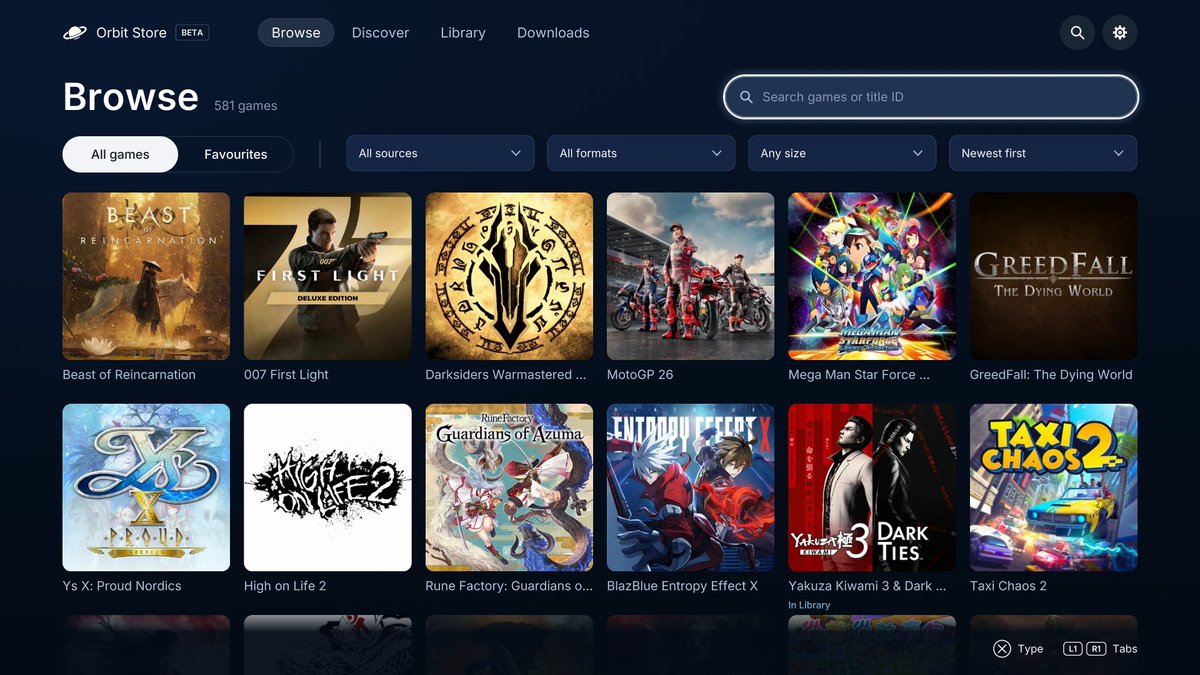 TheWizWiki's tweet photo. ¡UNA STORE DE JUEGOS DIRECTAMENTE EN PS5!

Orbit Store permite navegar y descargar contenido desde la propia consola.

◽ 581 juegos en el catálogo inicial
◽ Descargas directas
◽ Pausar y reanudar
◽ USB/almacenamiento
◽ Control desde el móvil

⚠️ Beta

https://t.co/YGkpEgVjzp https://t.co/AhYzNNrmi1