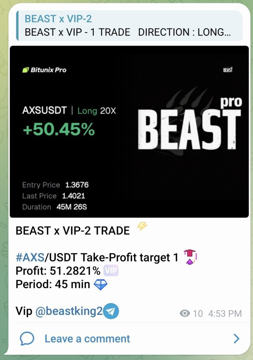 Hillsbykyle's tweet photo. BEAST x VIP-1 TRADE ⚡️

#AXS/USDT Take-Profit target 1 🔝
Profit: 51.2821% 🆒
Period: 45 min 💎

𝗖𝗟𝗜𝗖𝗞 𝗧𝗢 𝗝𝗢𝗜𝗡 𝗡𝗢𝗪 👉https://t.co/93KVw5iWTw https://t.co/WjP4tlIvB0