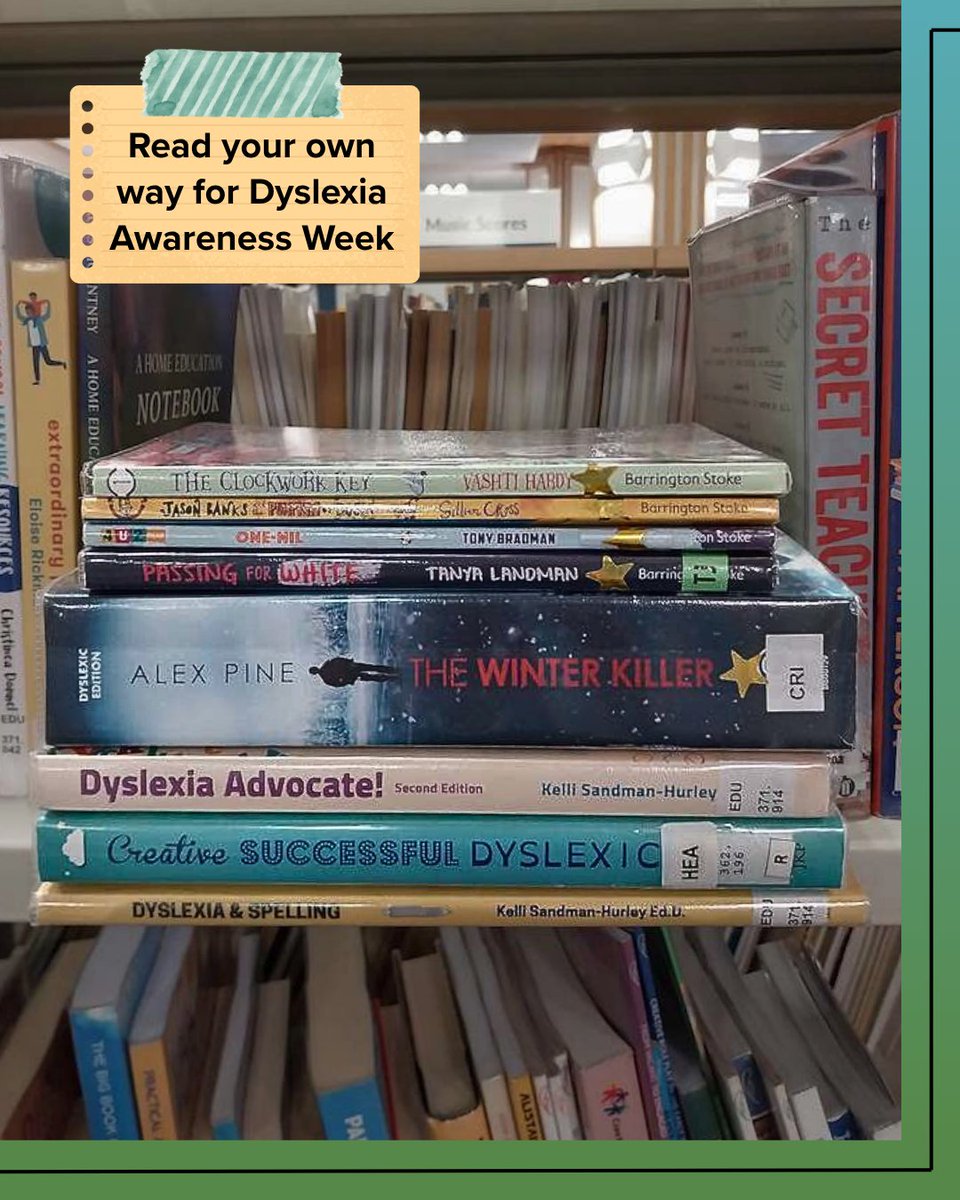lincslibraries's tweet photo. Today is the start of #DyslexiaAwarenessWeek

As well as graphic novels and audiobooks, we also have a selection of books specially designed to make reading as friendly as possible.  

#LincolnshireLibraries #MondayBookStack #Dyslexia https://t.co/iy6E0gV57B