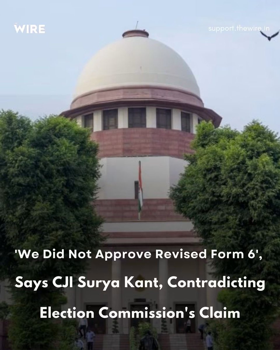 AdhirRChowdhury's tweet photo. The truth is coming out.
The Election Commission claimed that the revised Form 6 had the approval of the Hon’ble Supreme Court. 

Today, the Supreme Court has made it clear: “Modified Form 6 has not been approved by us.”

Then who authorised the change? Under what law? And why was the name of the Supreme Court invoked to justify it?

@RahulGandhi Ji has been consistently raising serious questions about the integrity of our electoral process. These questions can no longer be brushed aside.

The Election Commission is a constitutional institution, not an instrument of any government. The people of India deserve the truth, accountability and an election process beyond suspicion.

@ECISVEEP @INCIndia 
#ElectionCommission #Form6 #SIR #SaveDemocracy #VoteChori