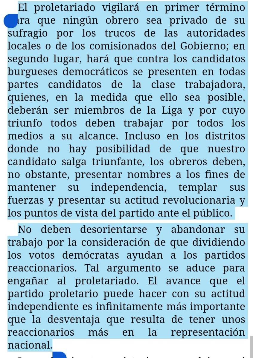 ComradeHector2's tweet photo. Esta es la estrategia electoral de Marx en tiempos no revolucionarios 👇 https://t.co/i0DGeM4KL3